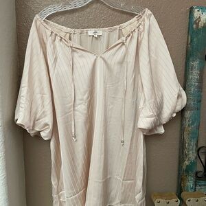 Entro Blush Pink Blouse with Tie Neck